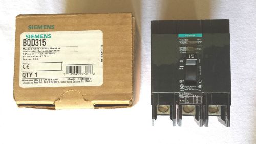 Brand new Siemens BQD315 Circuit Breaker, 3 Pole, 15 Amps