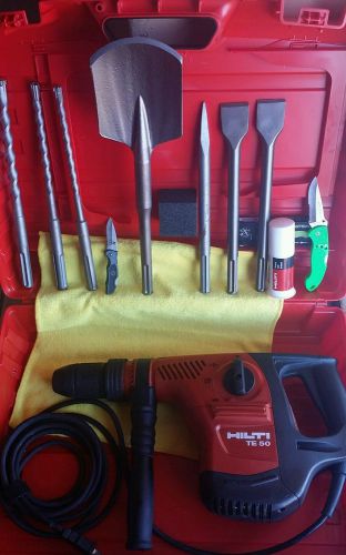 HILTI TE 50 HAMMER DRILL,FREE BITS &amp; CHISELS, GREAT COND,L@@K, FAST SHIPPING