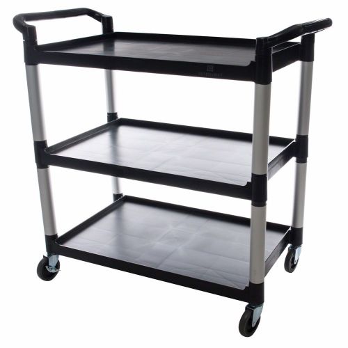 40 1/2&#034; Plastic 3-Tier Bus Cart Black