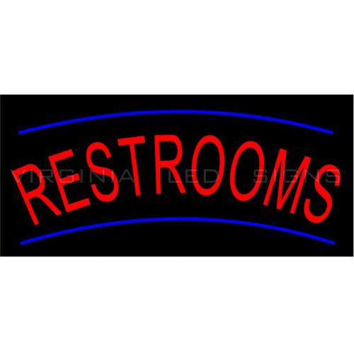 Restrooms led sign neon looking 24&#034;x11&#034; high quality very bright for sale