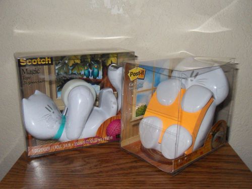 Scotch Magic NEW Cat  Post It &amp; Sctch Tape Dispenser Free Fast Ship!