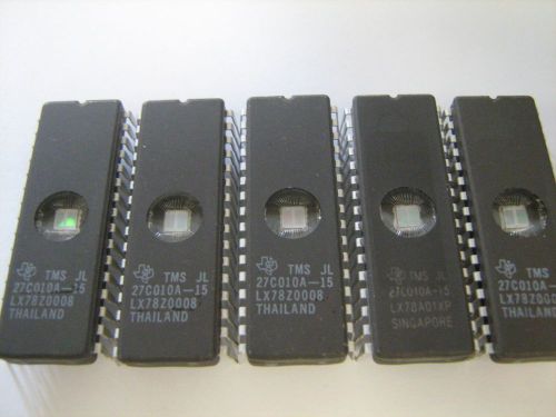 TEXAS INSTRUMENTS TMS 27C010A-15JL IC 32Pin EPROM - Lot of 5 Pcs TESTED ERASED