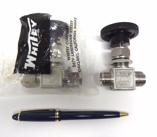 Two (2) whitey integral-bonnet 1/2 tube-to-1/2 tube needle valve 316 stn steel for sale