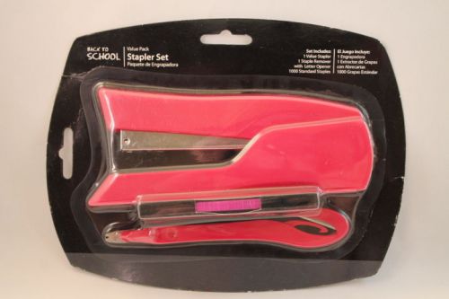 Back to School Office Stapler Set Red Stapler Stapler Remover staples NEW Desk