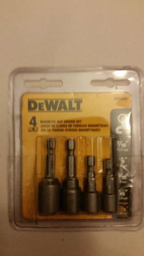 DEWALT DW2229 4-PC MAGNETIC NUT DRIVER SET 7/16 3/8 5/16 1/4 HEX HEAD DRILL BITS