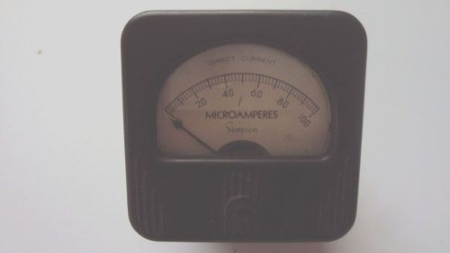 Vintage Simpson DC Panel Meter  0-100 Micro amperes