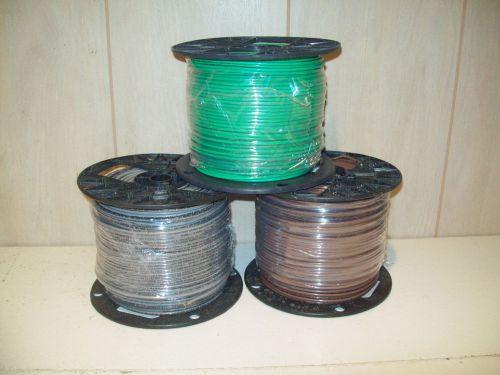 500&#039; brown,grey,green #12awg solid copper THHN/THWN ! Free Shipping ! NEW