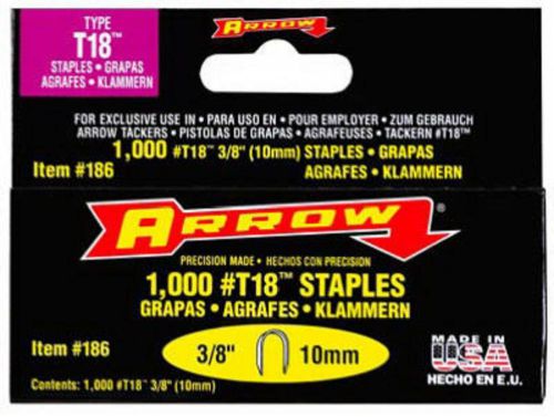 Arrow 3/8&#034; Staple For T-18 Tacker #186