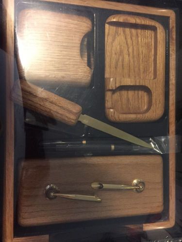 Solid Wood Desk Accessories 5 Piece Set BRAND NEW