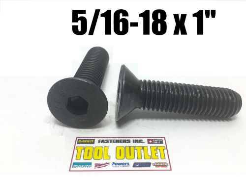 (Qty 100) 5/16-18 x 1&#034;  Flat Head Cap Screw Black Oxide Thread Socket