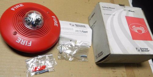 System sensor spectralert ceiling mount strobe 75cd, 24v fire alarm - red for sale