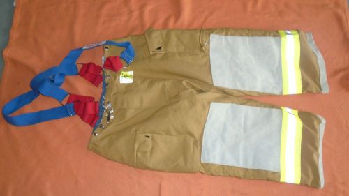 Morning pride khaki  bunker pants turnout gear size 40w x 26l new manu.2004  nc for sale