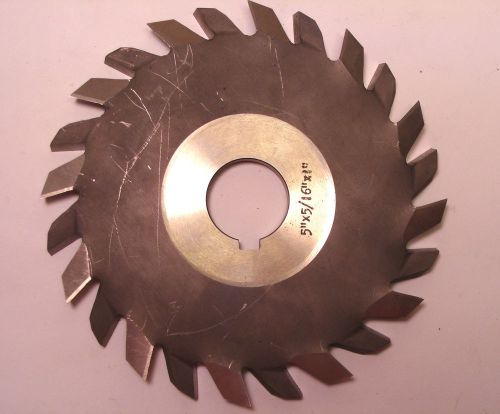 Nos hss stagg tooth side &amp; face horizontal milling cutter 5&#034;x 5/16 &#034; x 1&#034; for sale