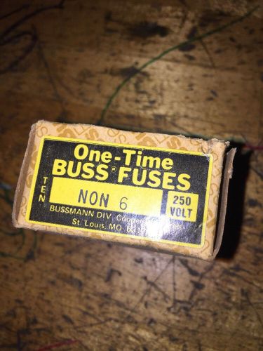 COOPER BUSSMANN NON-6 ONE-TIME BUSS FUSES,NON SERIES 6 AMP Box Of 10 New