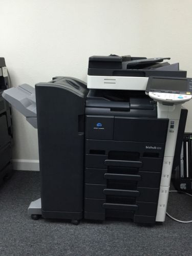 Konica minolta bizhub 223 with fs-527 df-621 pc-208 fk-508 mk-726 used 7k meter for sale