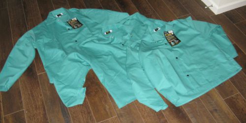 3 NEW XXXL TILLMAN 6230-3X 30&#034; FLAME RESISTANT GREEN LIGHT WELDING JACKET fr