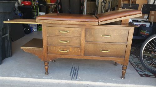 Antique 1930&#039;s Medical Exam Table with Cabinet by Karpen Furniture