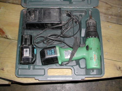 Hitachi 1/2&#034; DS 13DV2 CORDLESS DRILL DRIVER w/ CASE CHARGER 2 BATTERIES 12 volt