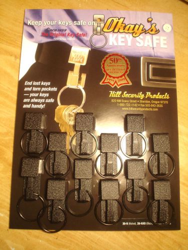 OKAY&#039;S KEY SAFE / BELT KEY HOLDER  ~ BLACK ~ Card of 12