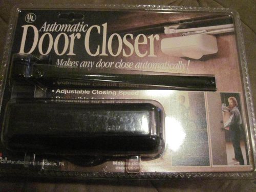 NEW SEALED BLACK AUTOMATIC CLOSER FOR INDOOR OUTDOOR RESIDENTIAL DOORS DOOR