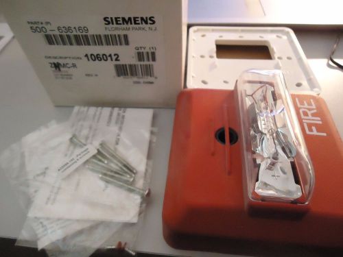 NEW Siemens ZR-MC-R Fire Alarm Strobe Wall Mount 106012 500-636169