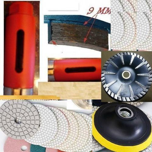 4&#034; diamond polishing pad buff 1 3/8” core bit 5&#034; convex blade granite concrete for sale