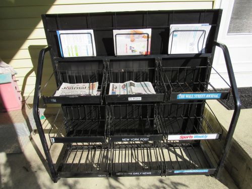 Lg. 50&#034; x 47&#034; Heavy Duty Steel News Paper / Magizine Store Display Rack Pick-Up