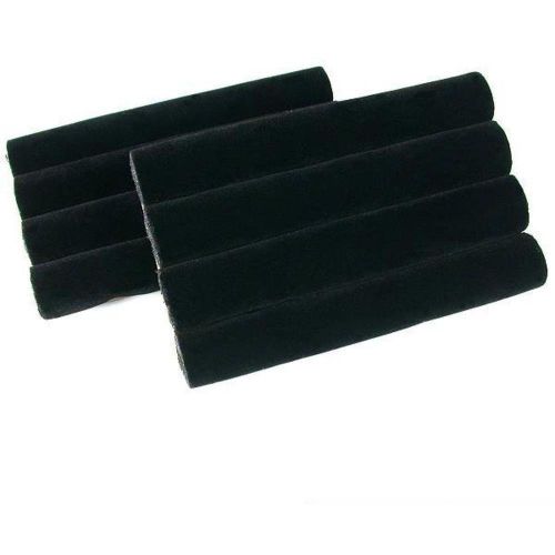 2 Black Velvet Ring Trays Jewelry Pad Showcase Display Storage Organizer 5.5&#034;