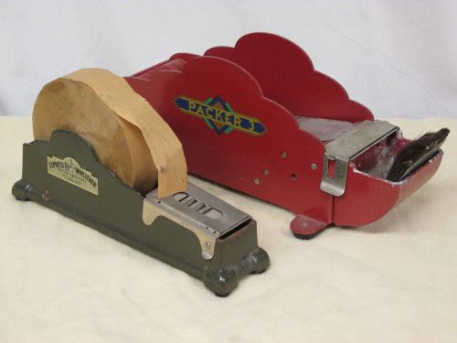 Lot 2 Vtg Industrial Wet Tape Dispensers Packer 3 &amp; Express Better Packages Deco