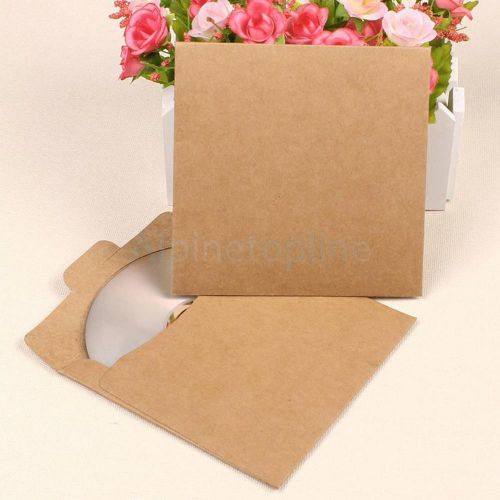 Pack of 50 phenovo cd dvd kraft sleeves envelope packaging disc paper bags for sale