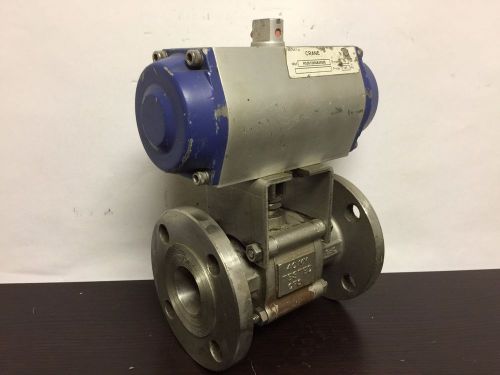 1 1/2&#034; Flanged Pneumatic Ball Valve with Crane Spring Return Pneumatic Actuator