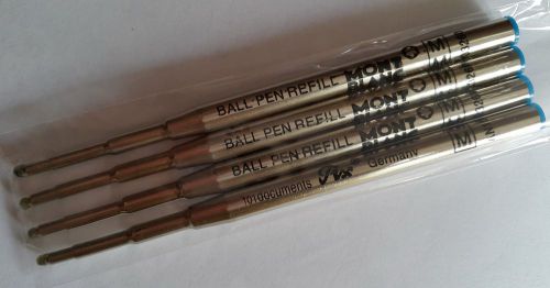 Montblanc Blue Ballpoint Medium Point Pen Refill 4 Pieces