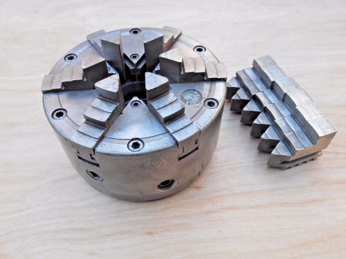 BUCK ADJUST TRU 5&#034; , 6 JAW LATHE CHUCK , 2562 ,1 1/2&#034; - 8 TPI , I.D. &amp; O.D. JAWS