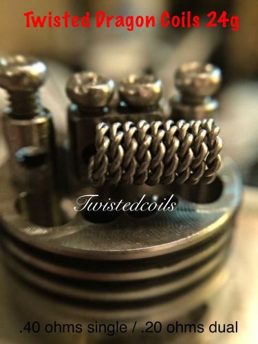 (30) Twisted Dragon Coils 24g (Clapton Coils Rba Rda Vape Coils Prebuilt Coils)