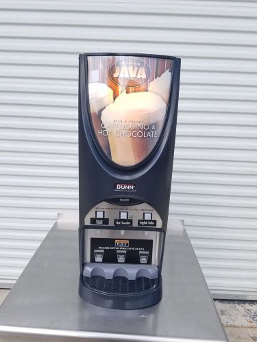 Bunn IMIX-3S Hot Cappuccino Dispenser w/ 3 Powder Hoppers Self Serve Lighted Lid
