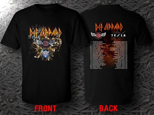 Def Leppard Tesla Reo Speedwagon 2016 Tour Date Black Design T-Shirt S To 5XL