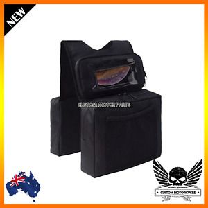 Black Tank Top Saddle Storage Bag Universal ATV Snowmobile Motorcycle Waterproof