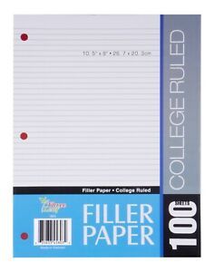 36-Pack of 100 Sheets Filler Paper College Ruled