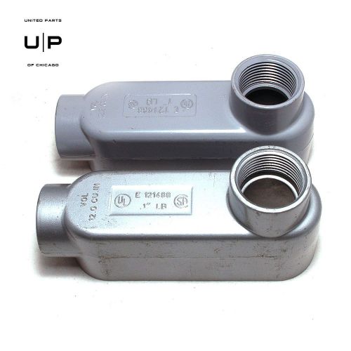 Lot of 2 pcs e121488 1&#034; standard conduit outlet body, type lb for sale