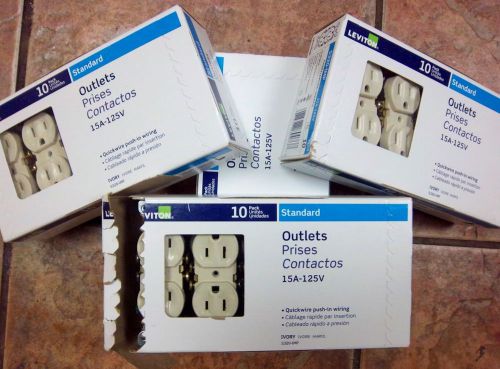 Lot/4 Boxes 5320-IMP Leviton (4 Boxs of 10) 40 Ea Duplex Receptacle 15A 125V NIB