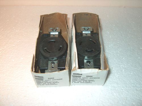 LOT OF 2 ARROW HART HART-LOCK RECEPTACLE 6200 20A 125VAC **NEW**