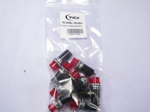 Lot of 10 yc-16trl-11r-220-i miniature incandescent pilot light 220v ac 16mm for sale