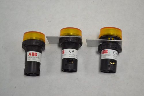 Lot 3 abb 1sfa 616402r100 amber pilot light 240v-ac 3w b298783 for sale