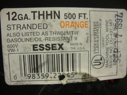 ORANGE  #12 AWG WIRE STRANDED 500FT