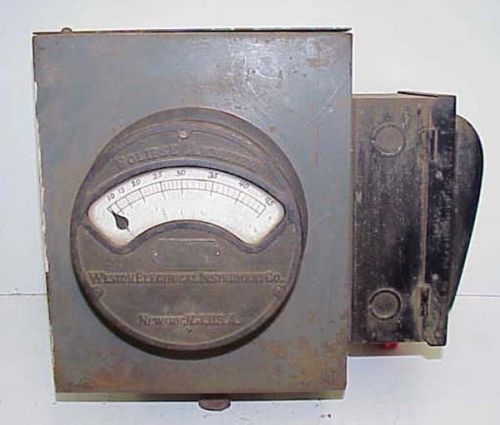 VTG 1913 Weston Eclipse 45 Amp Motor Ammeter MD 159 w/Bull Dog Vacu-Break Switch