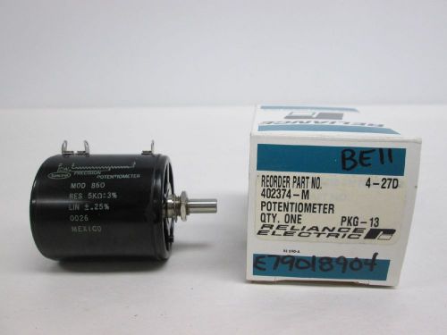 NEW RELIANCE 402374-M 860 SPECTROL POTENTIOMETER 5KOHM RESISTOR D331032