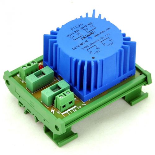 P 230vac, s 30vac, 25va din rail mount toroidal power transformer module. for sale