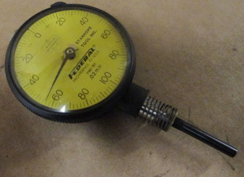 FEDERAL  DIAL INDICATOR GAUGE GAGE P81-R1 .02mm Flat Back