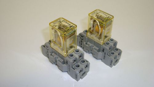 Lot of 2 RH2B-UL 120VAC Coil Relays with IDEC SH2B-05C Socket Base *Used