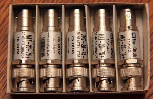 Mini-circuits hat-20-75+ 20db 75 ohm bnc attenuators (+rohs compliant) for sale